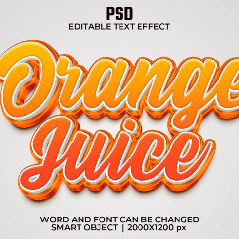 Orange juice 3d Text Effect Stylecover image.