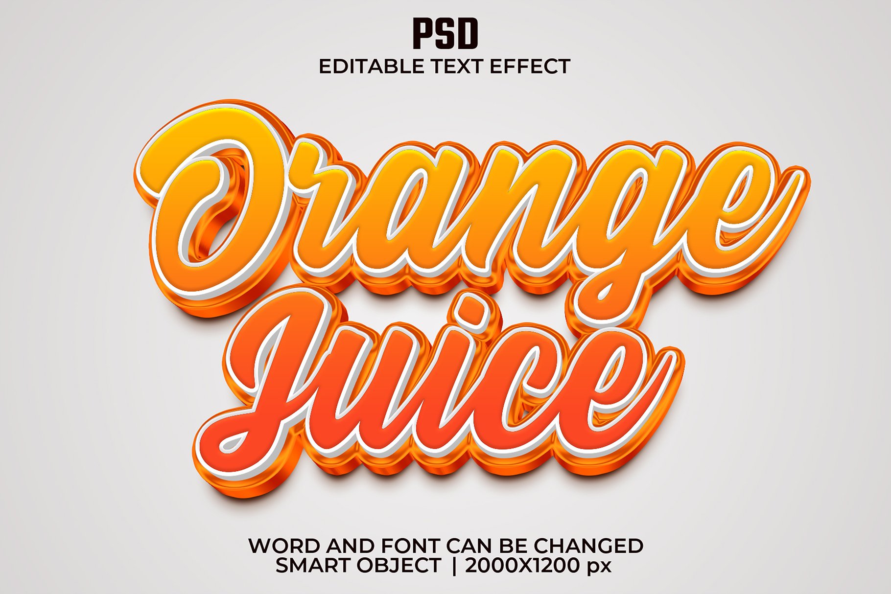 Orange juice 3d Text Effect Stylecover image.