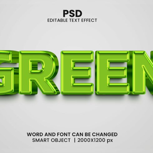Green 3d Editable Text Effect Stylecover image.