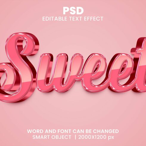 Sweet 3d Editable Psd Text Effectcover image.