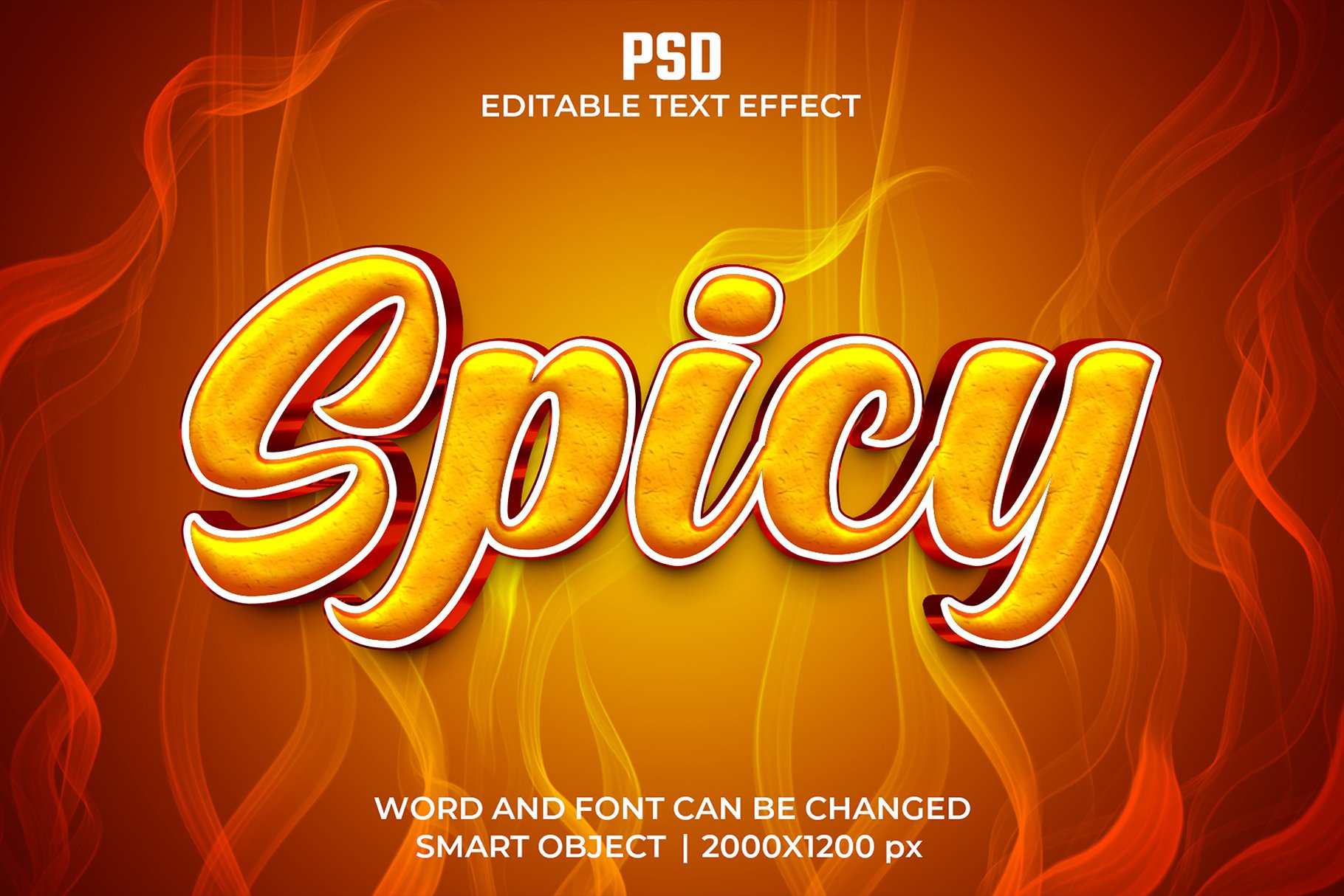 Spicy hot 3d Editable Text Effectcover image.