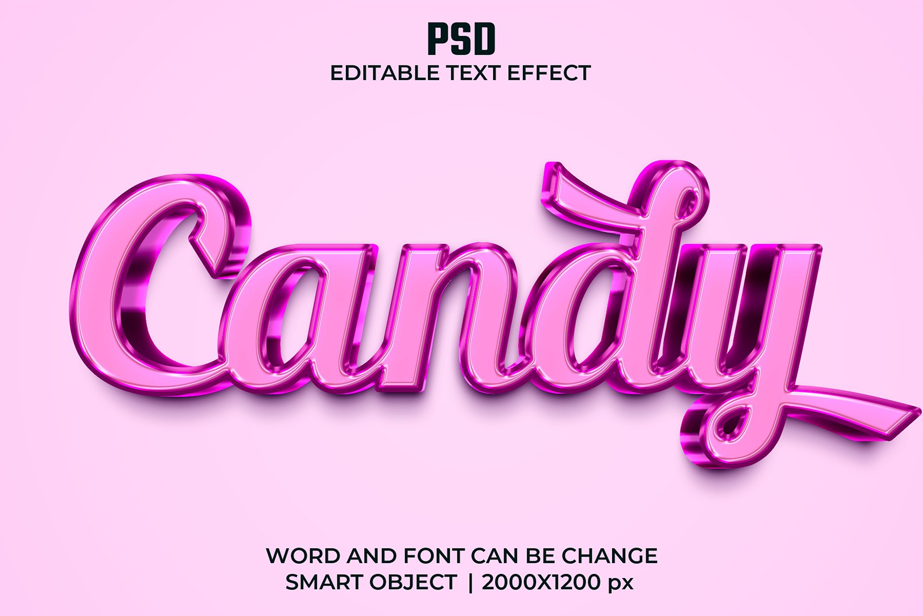 Candy 3d Editable Text Effect Stylecover image.