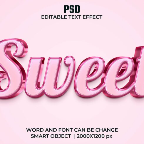 Sweet 3d Editable Text Effect Stylecover image.