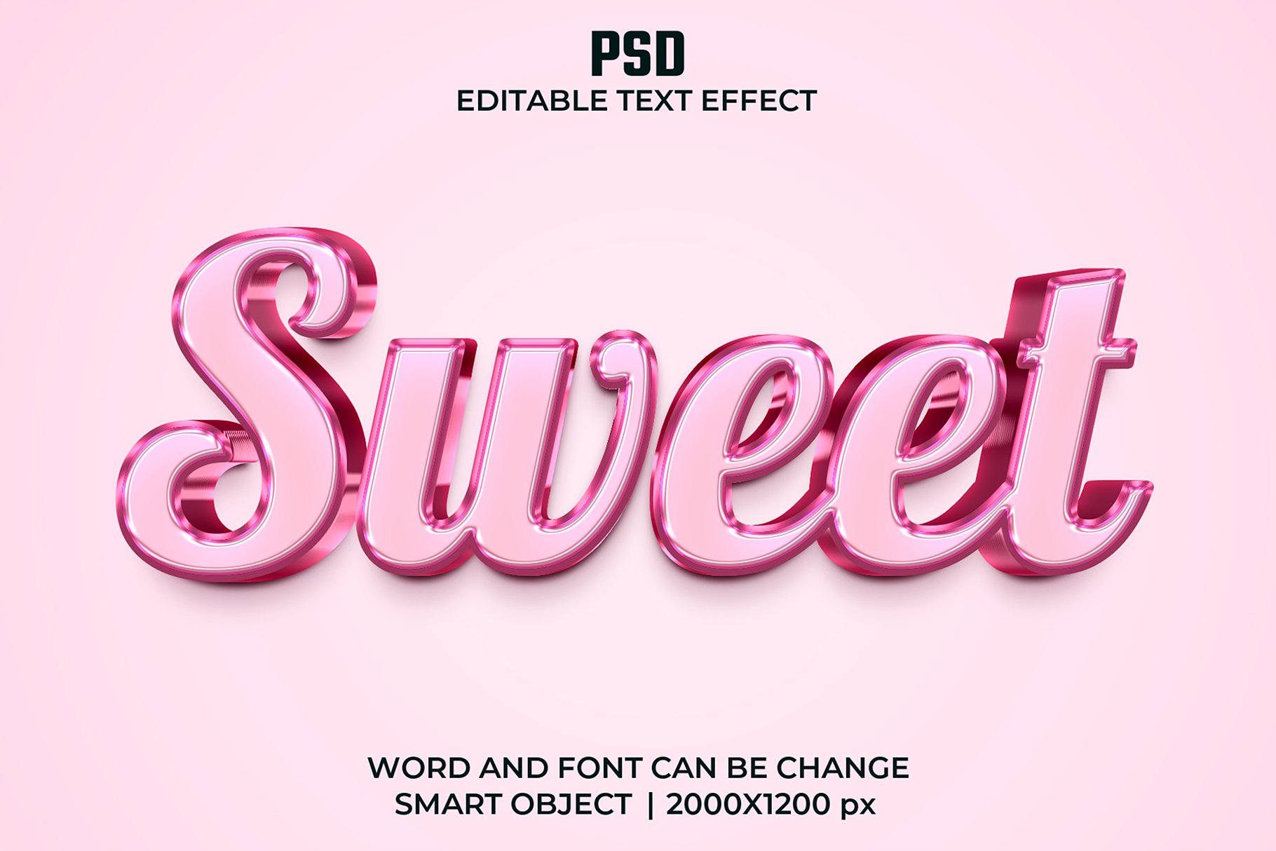 Sweet 3d Editable Text Effect Stylecover image.