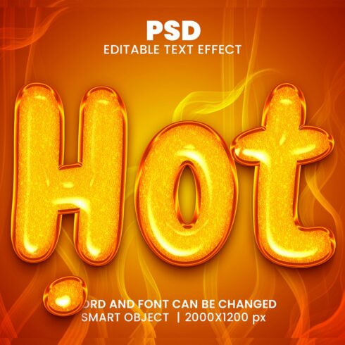 Hot 3D Text Effect for photoshopcover image.