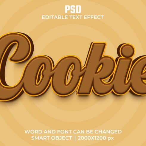 Cookie 3d Editable Text Effect Stylecover image.