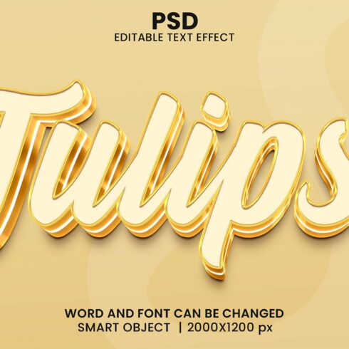 Tulips 3d Editable Text Effect Stylecover image.