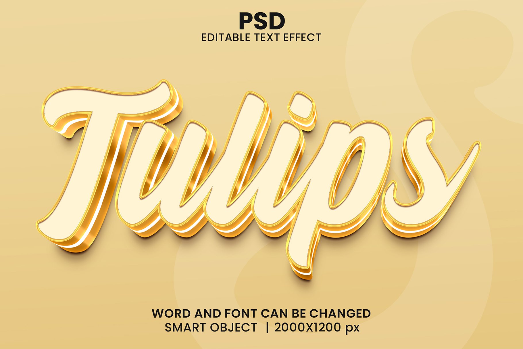 Tulips 3d Editable Text Effect Stylecover image.