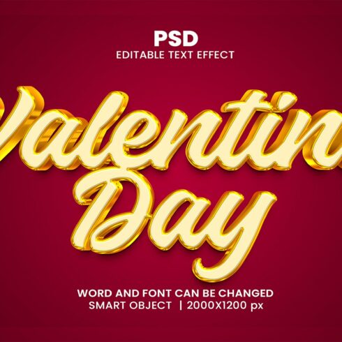 Valentine day 3d  Text Effect Stylecover image.