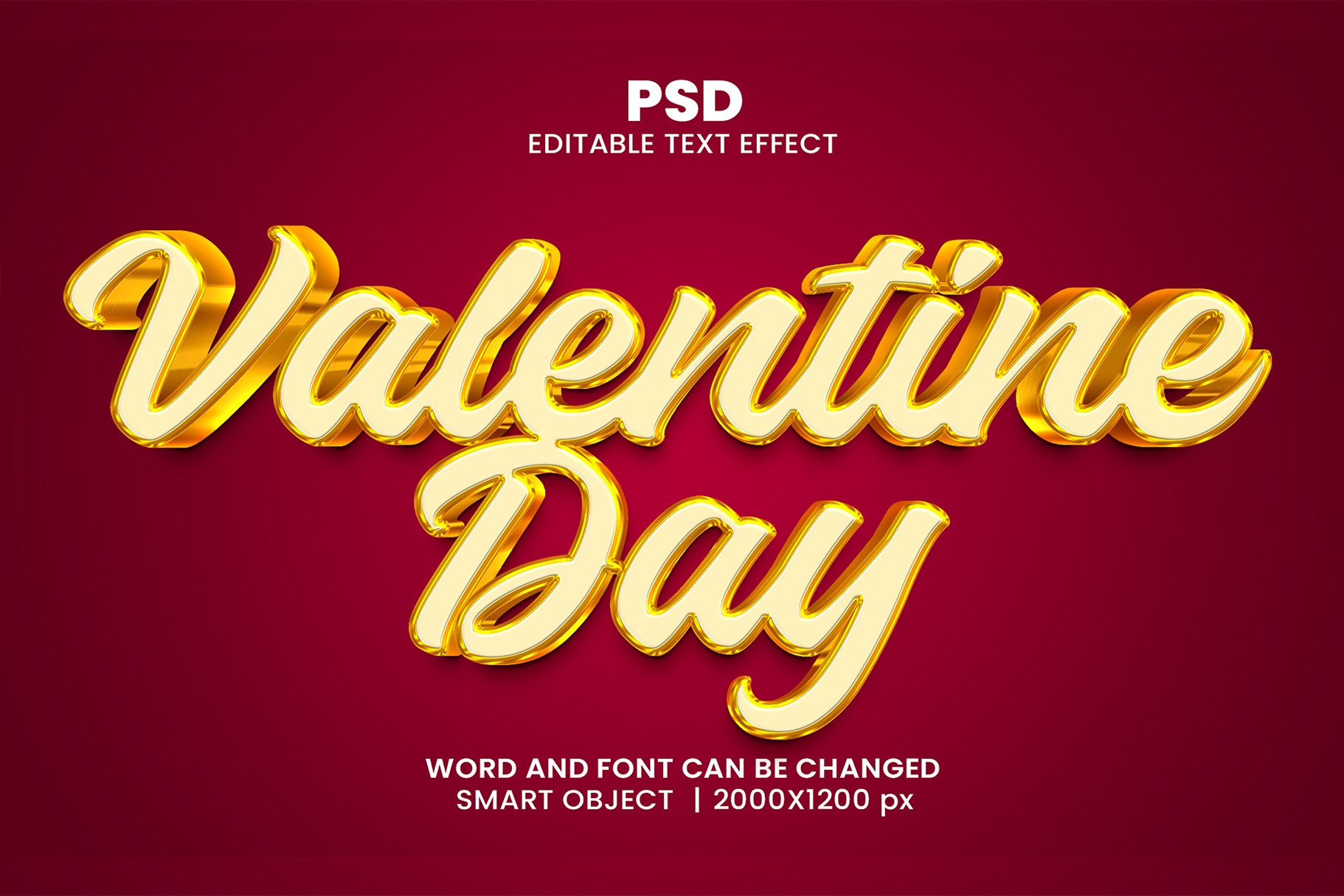 Valentine day 3d  Text Effect Stylecover image.