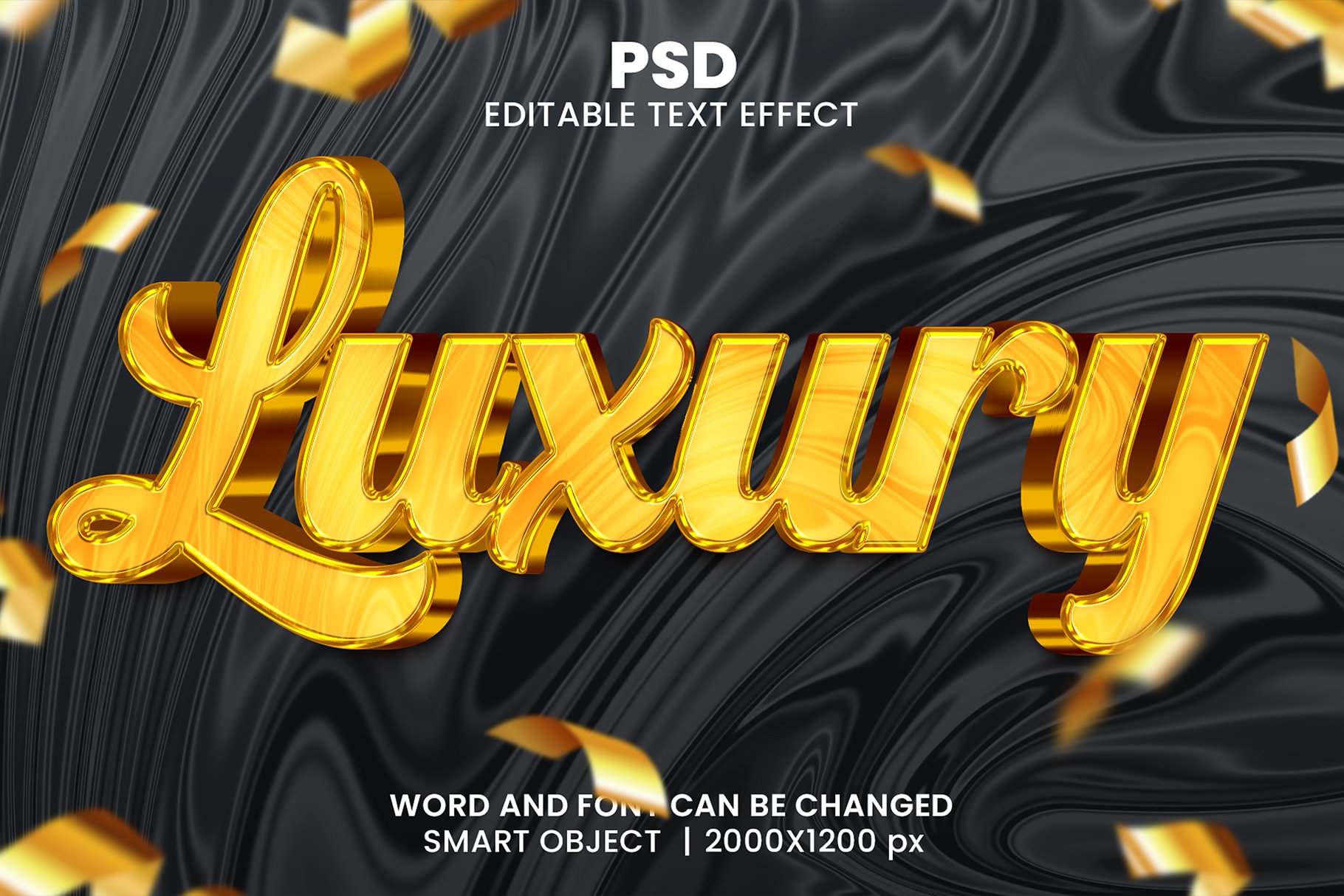 Luxury 3d Editable Psd Text Effectcover image.