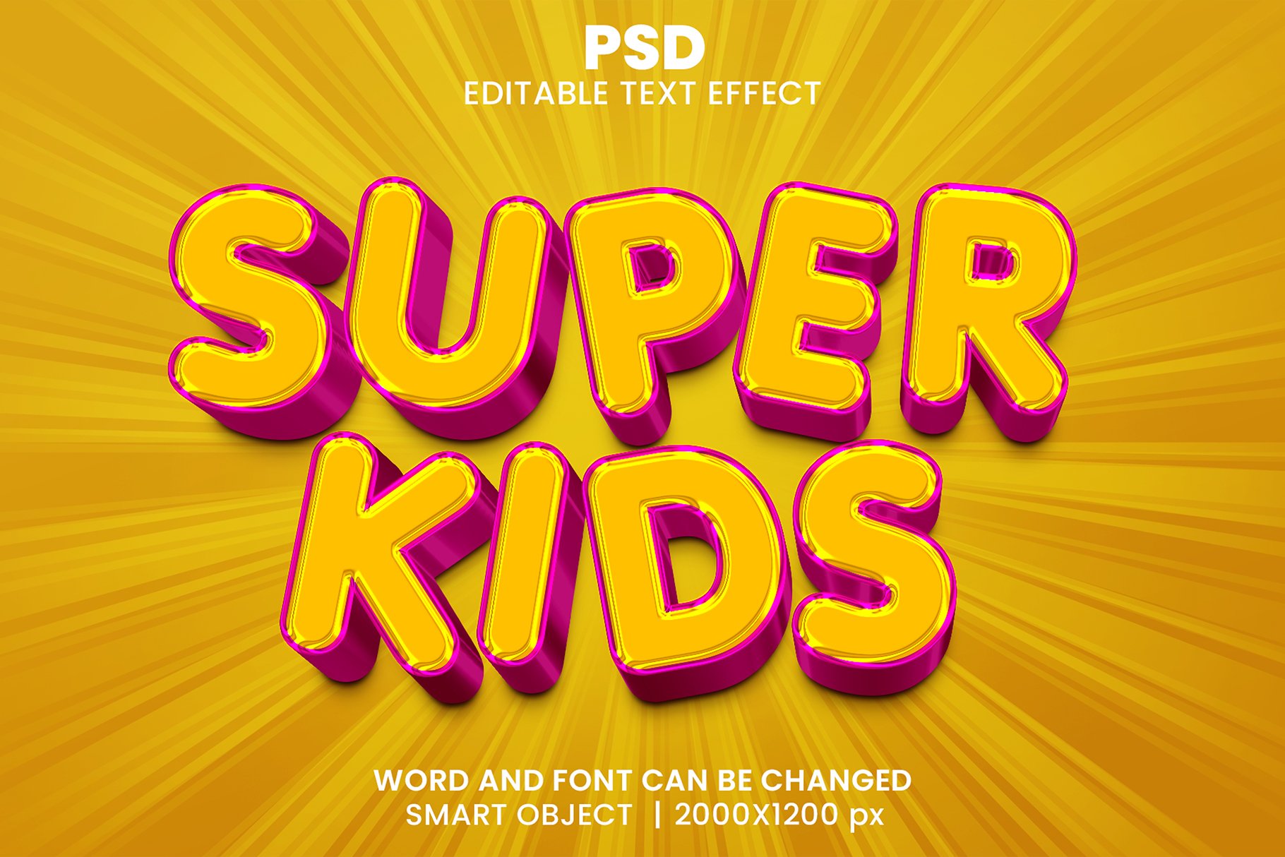 Super kids 3d Editable Text Effectcover image.