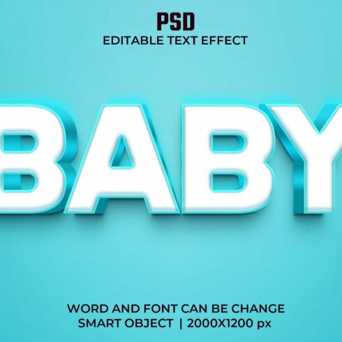 Baby 3d Editable Psd Text Effectcover image.