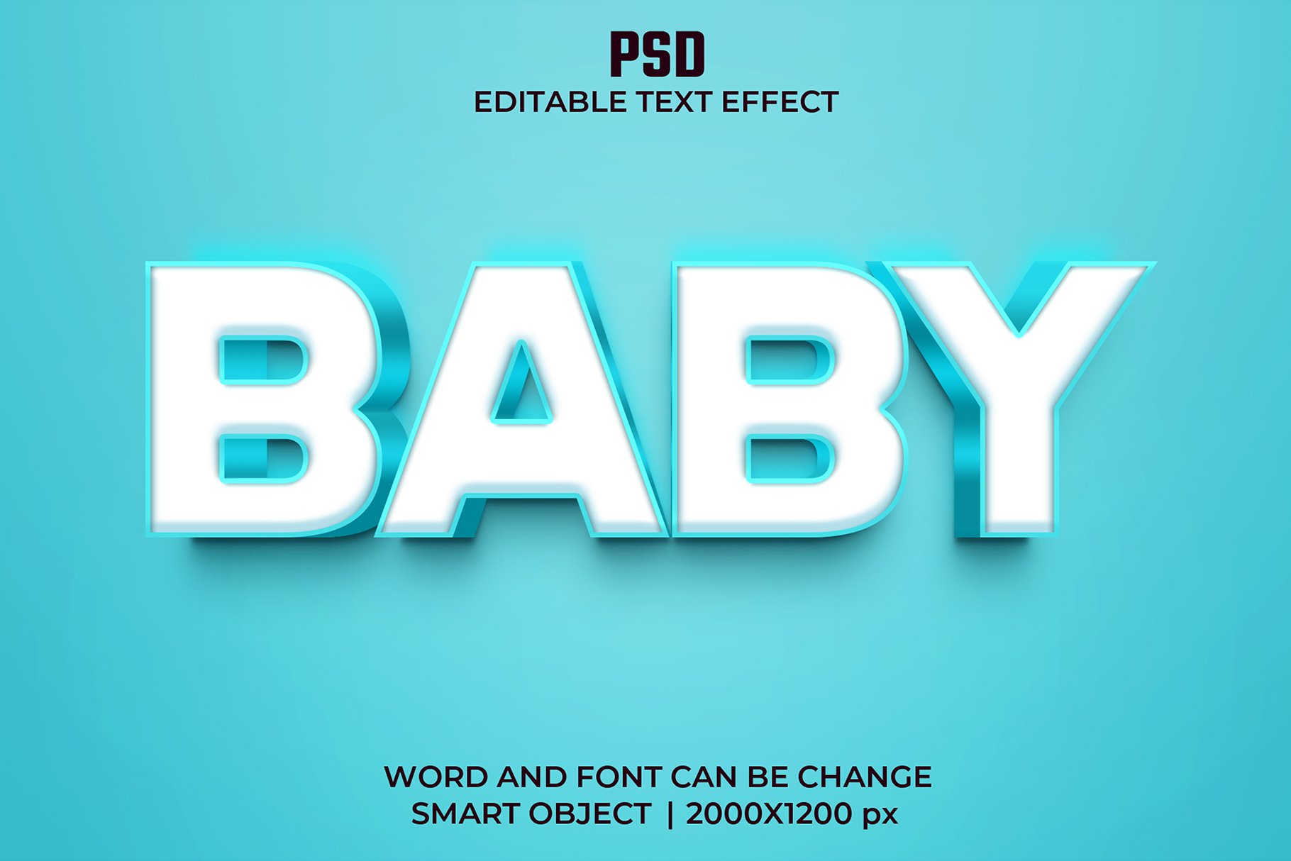 Baby 3d Editable Psd Text Effectcover image.
