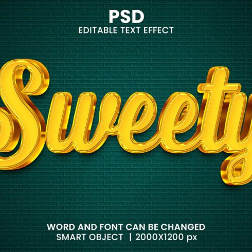 Sweety 3d Editable Psd Text Effectcover image.