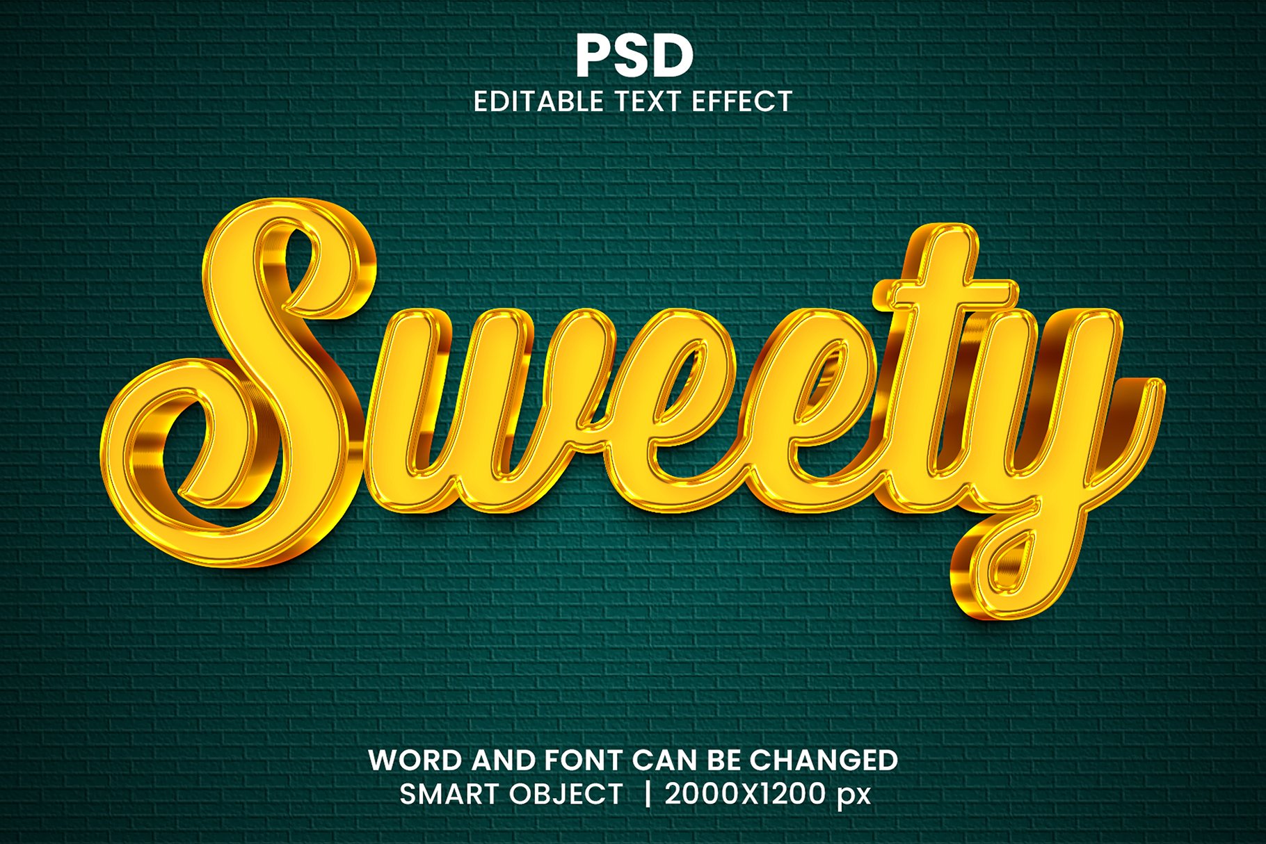 Sweety 3d Editable Psd Text Effectcover image.