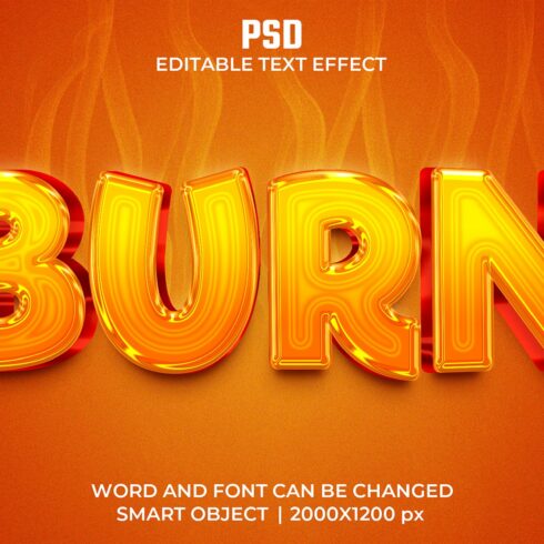 Burn 3d Editable Text Effect Stylecover image.