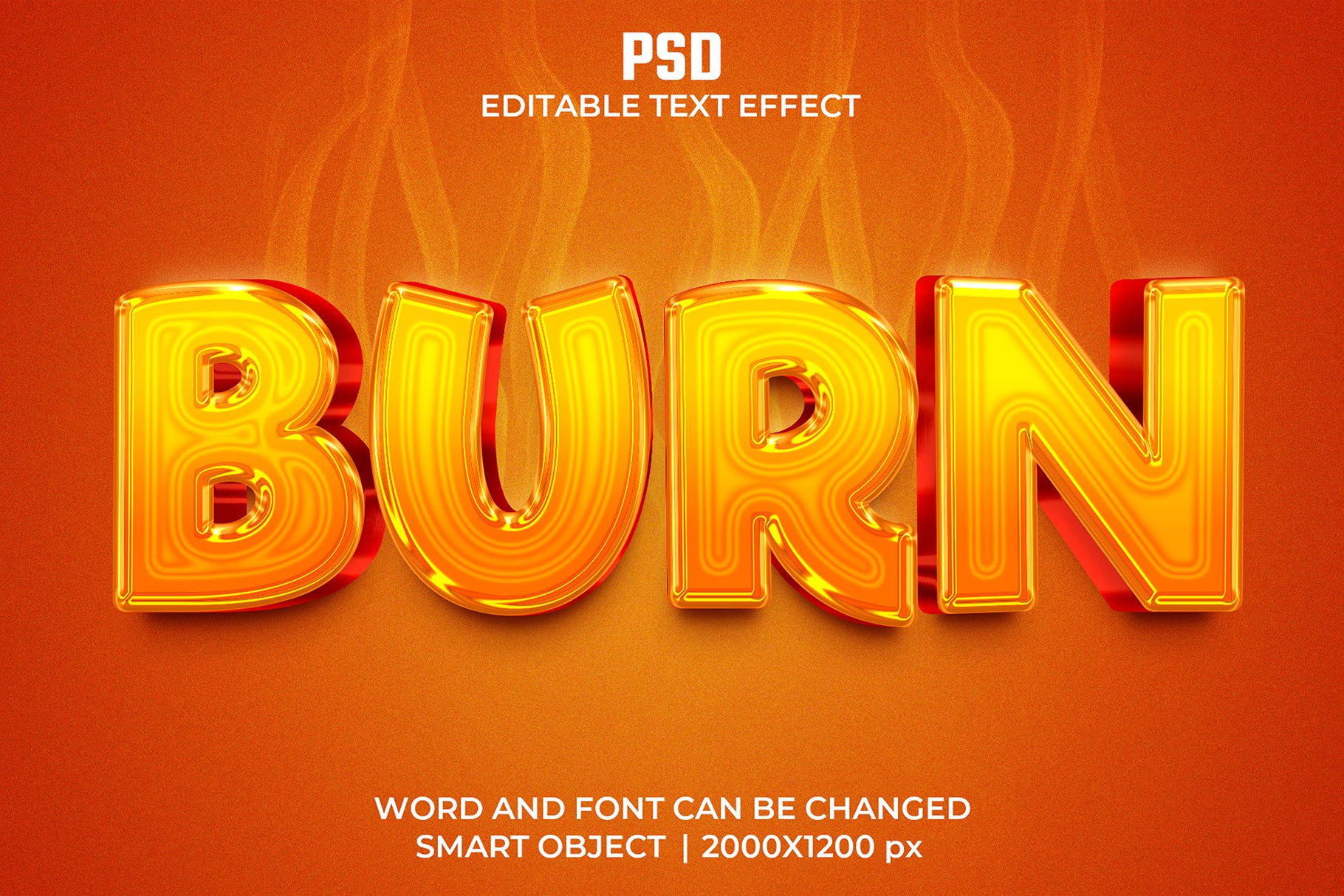 Burn 3d Editable Text Effect Stylecover image.