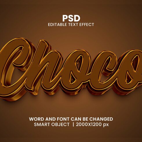 Choco 3d Editable Psd Text Effectcover image.