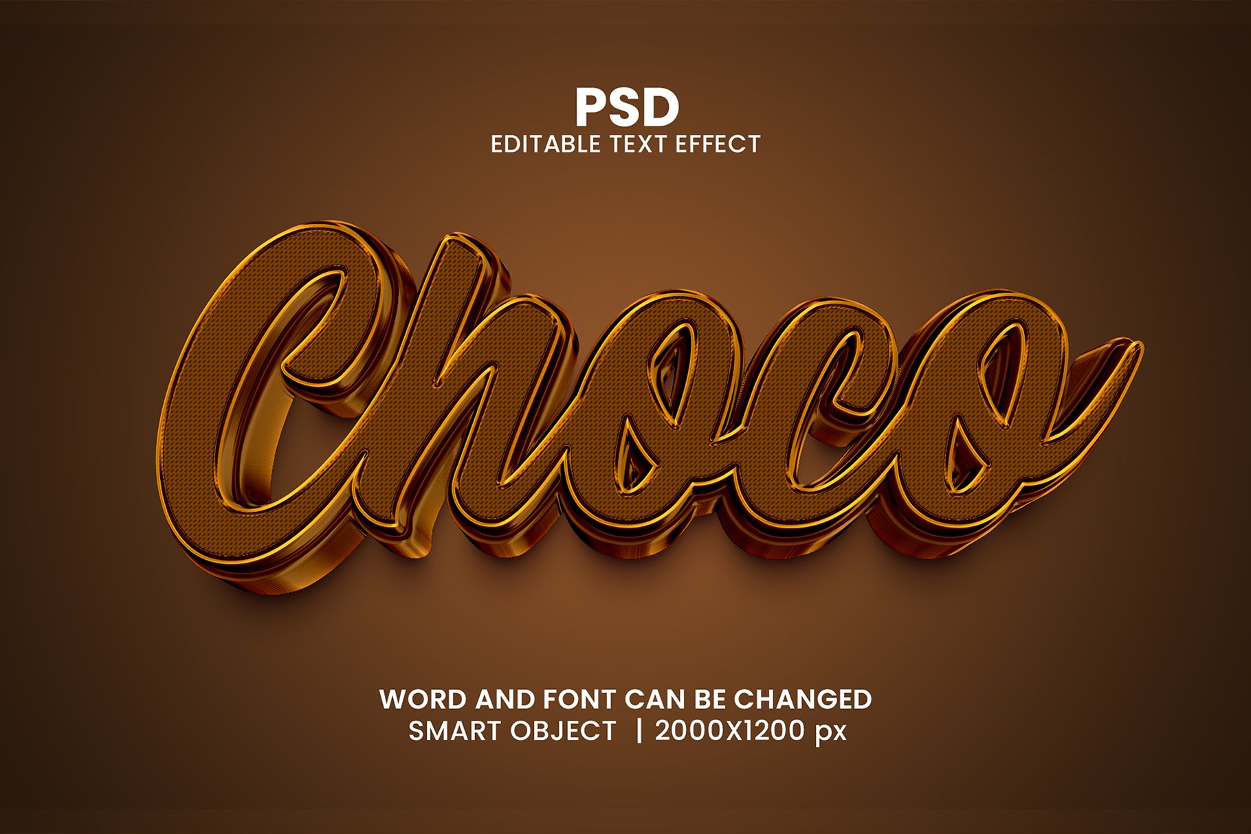 Choco 3d Editable Psd Text Effectcover image.