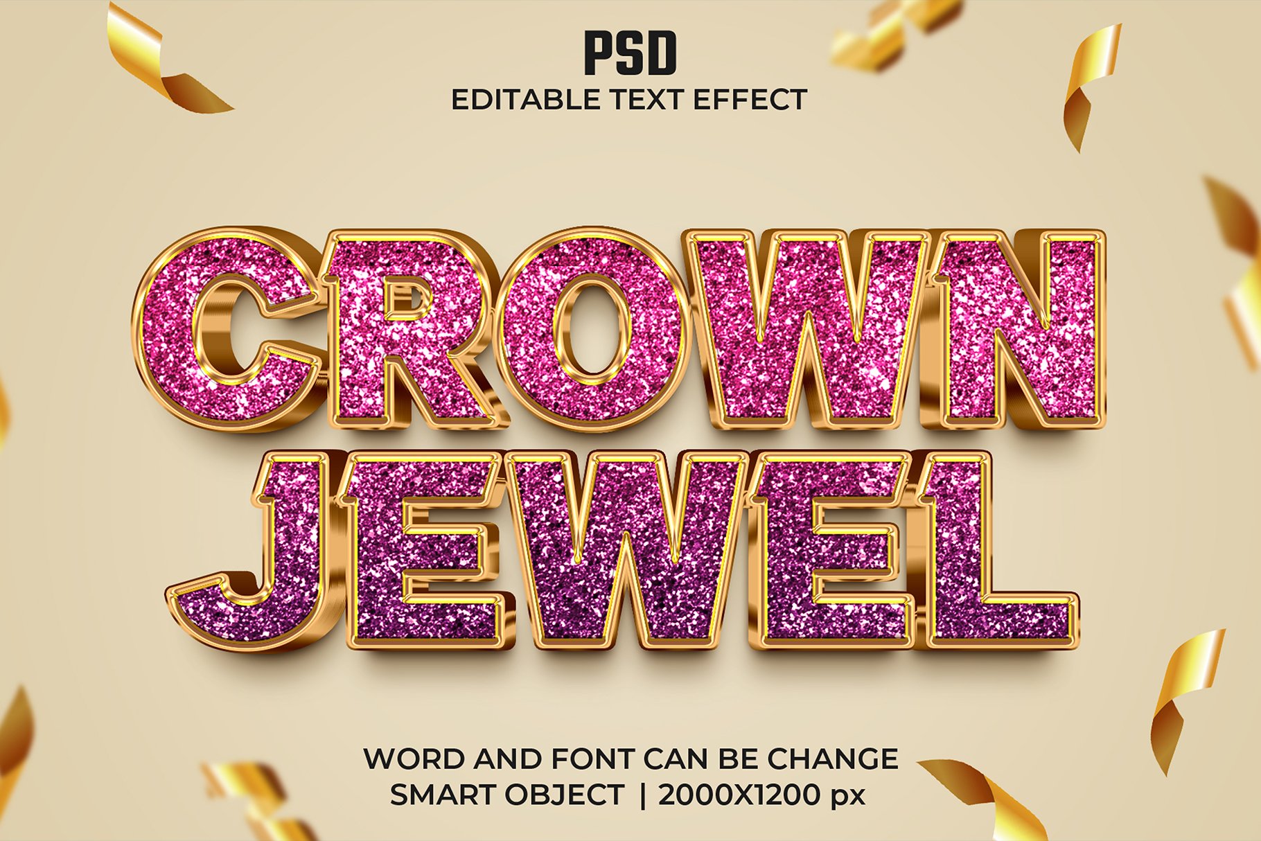 Luxury 3d Editable Psd Text Effectcover image.