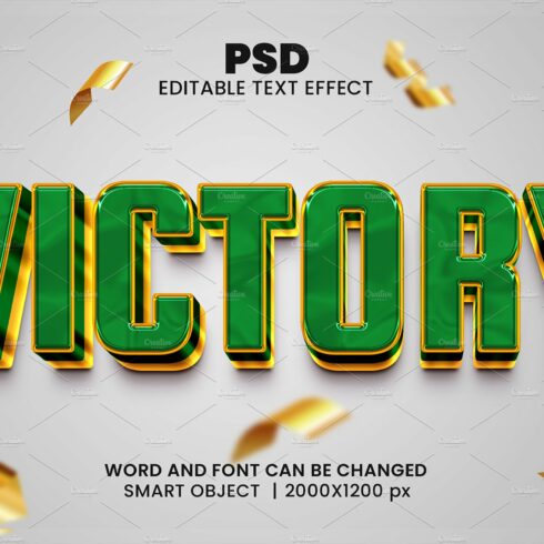 Victory 3d Psd Text Effectcover image.