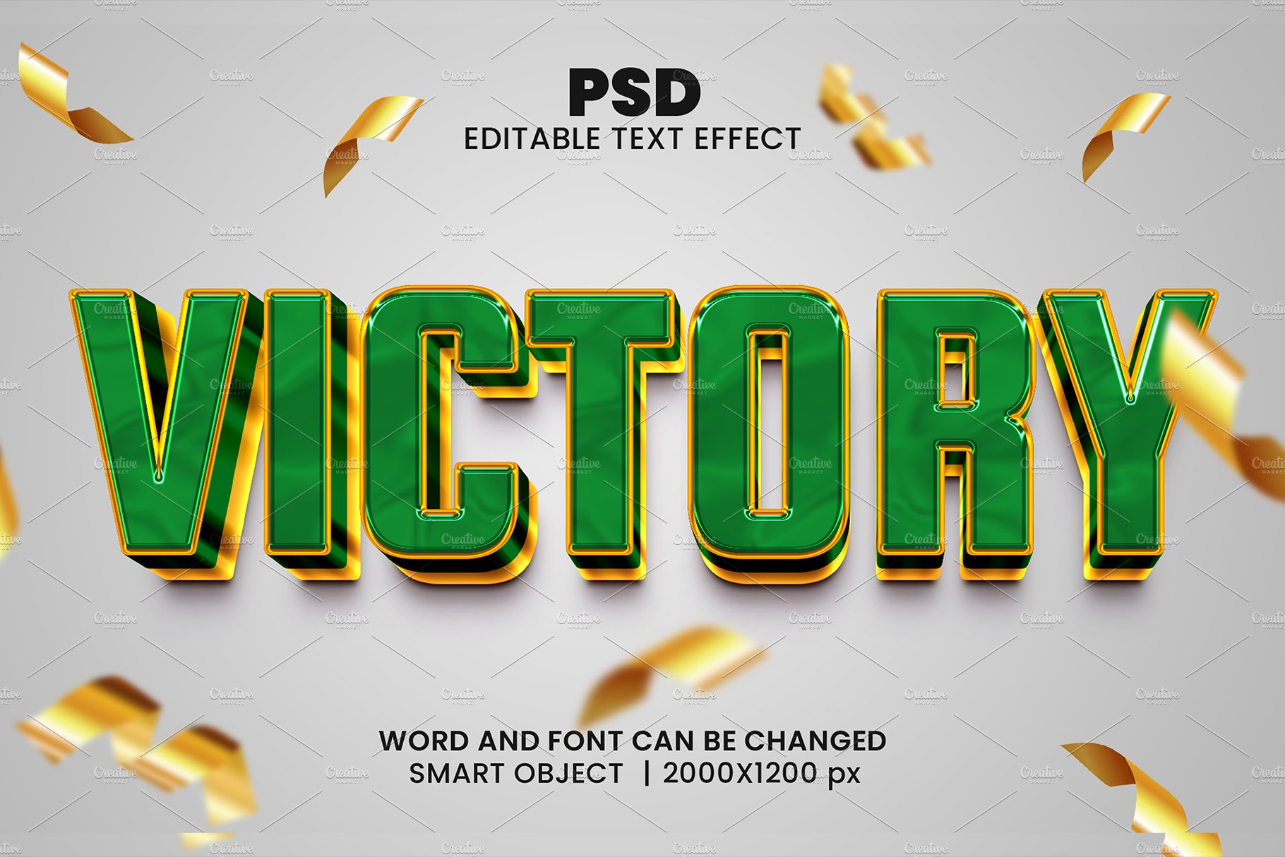 Victory 3d Psd Text Effectcover image.