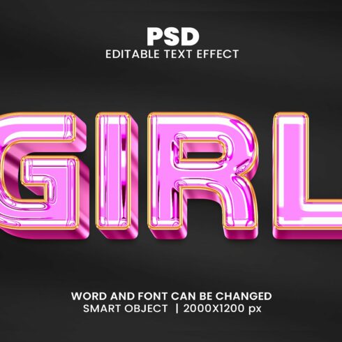 Girl 3d Editable Text Effect Stylecover image.
