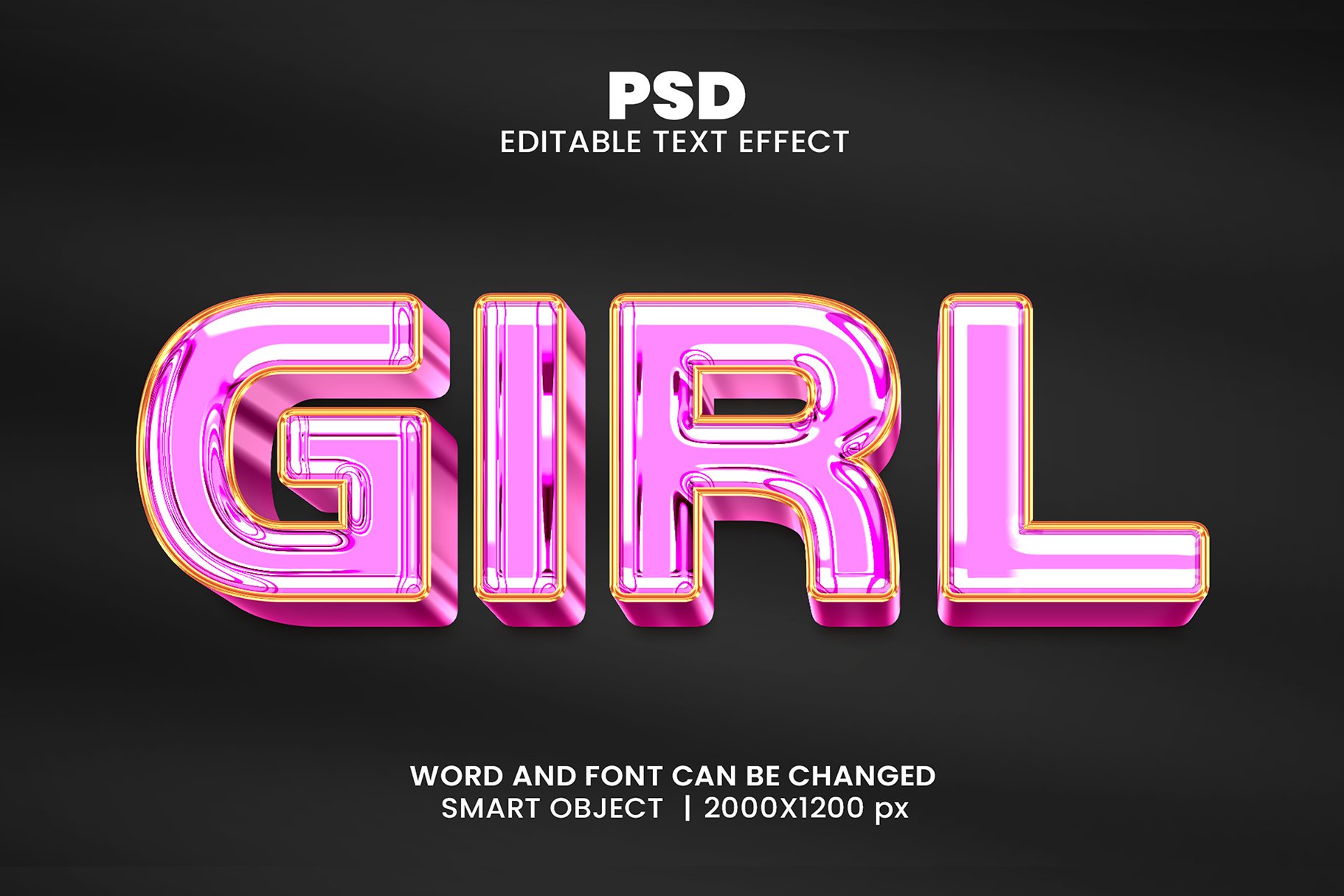 Girl 3d Editable Text Effect Stylecover image.