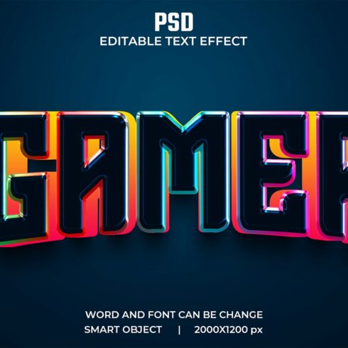 Gamer 3d Editable Text Effect Stylecover image.