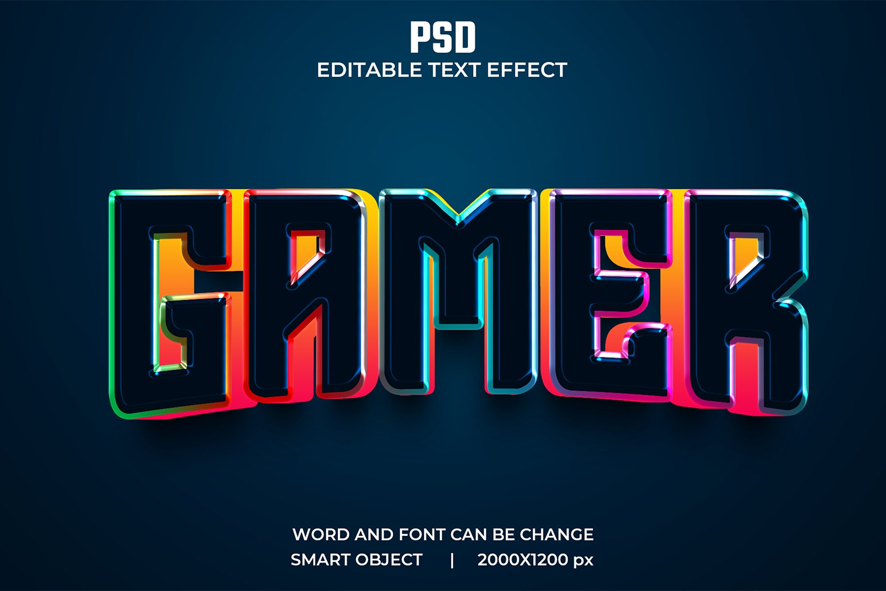 Gamer 3d Editable Text Effect Stylecover image.