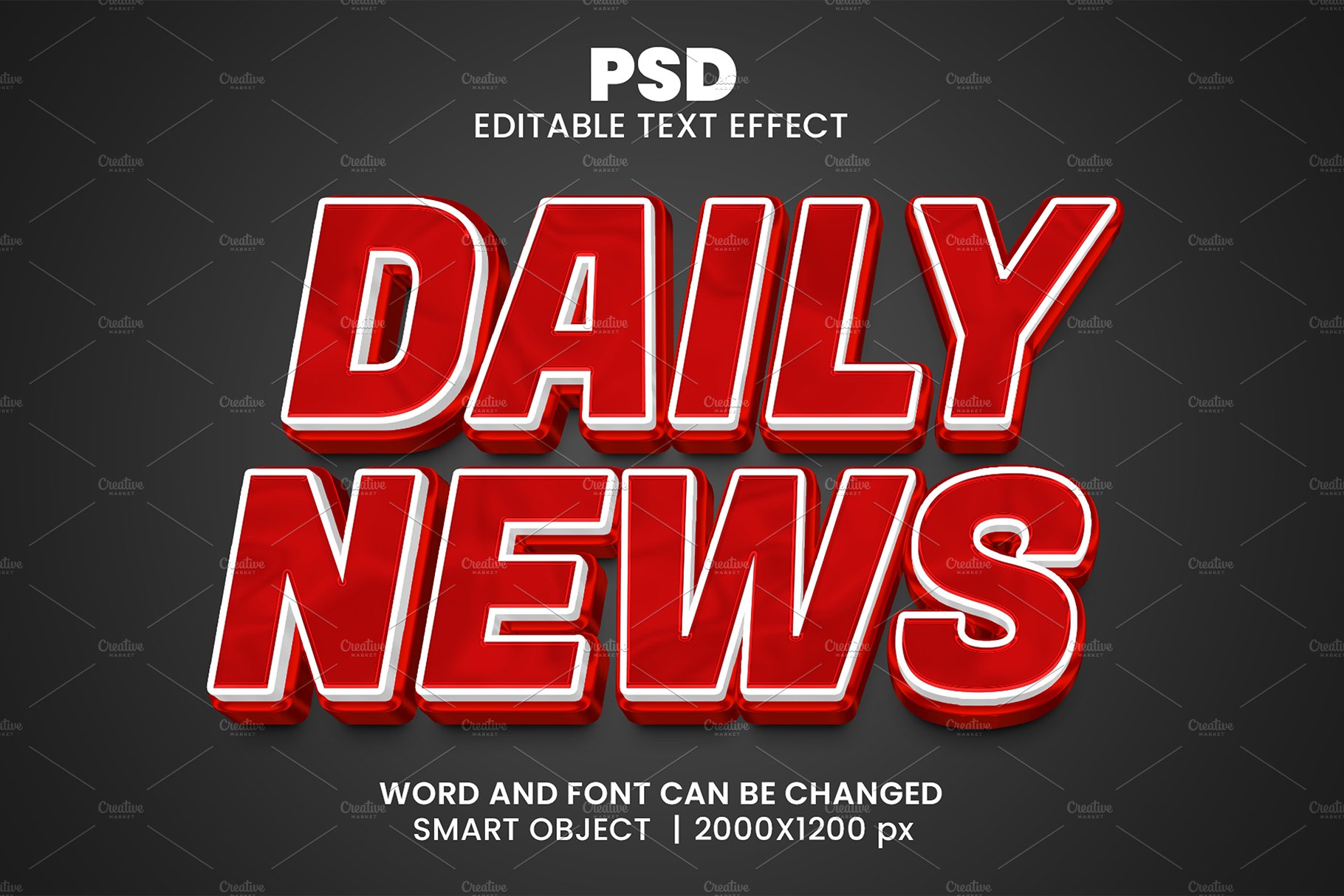 Daily news Editable Psd Text Effectcover image.