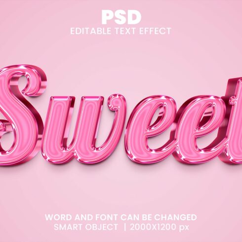 Sweet 3d Editable Text Effect Stylecover image.