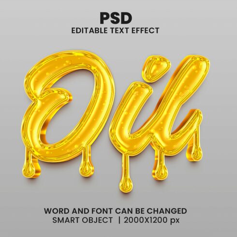 Oil 3D Text Effect for photoshopcover image.