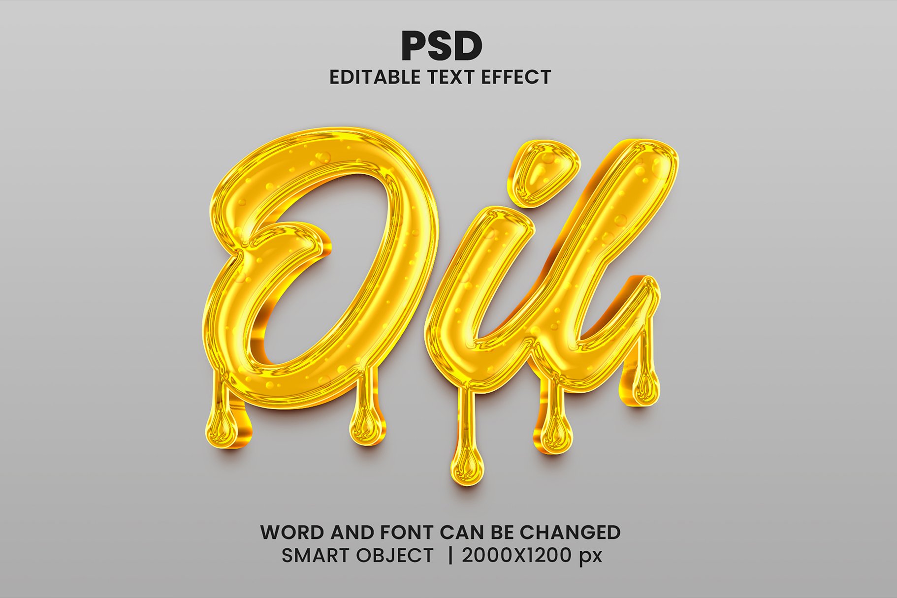 Oil 3D Text Effect for photoshopcover image.