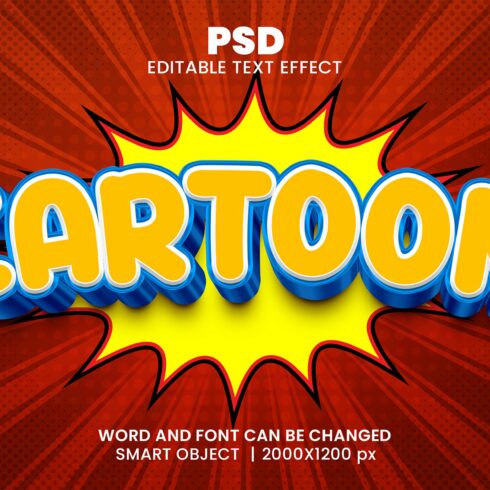 Cartoon 3d Editable Text Effectcover image.