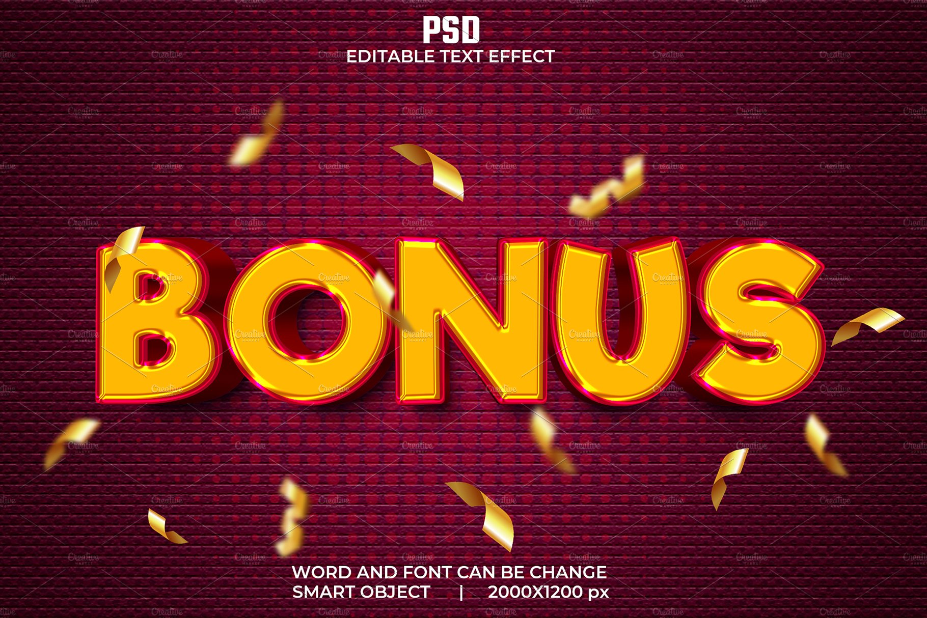 Bonus 3d Editable Psd Text Effectcover image.