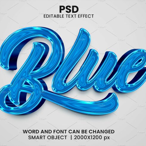 Blue 3d Editable Psd Text Effectcover image.