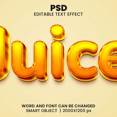 Juice 3d Editable Psd Text Effectcover image.