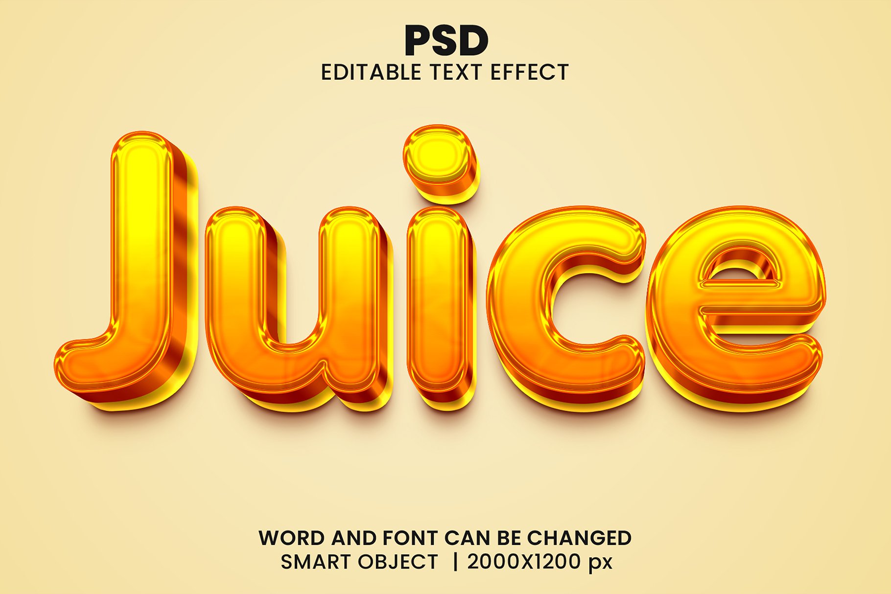 Juice 3d Editable Psd Text Effectcover image.