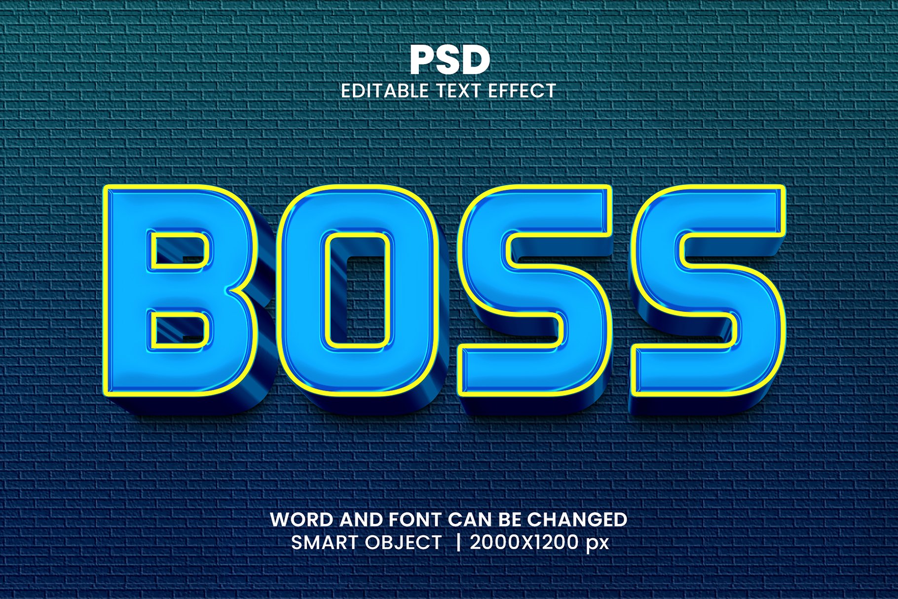 Boss 3d Editable Psd Text Effectcover image.