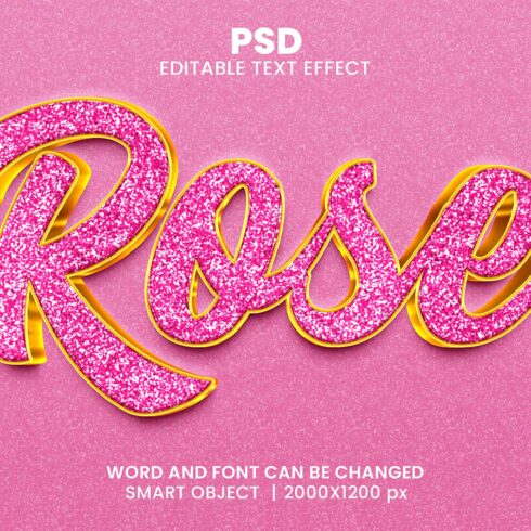 Rose Glitter 3d Editable Text Effectcover image.