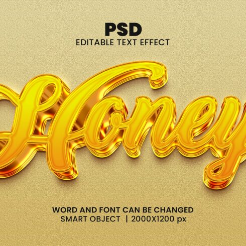 Honey 3d Editable Text Effect Stylecover image.