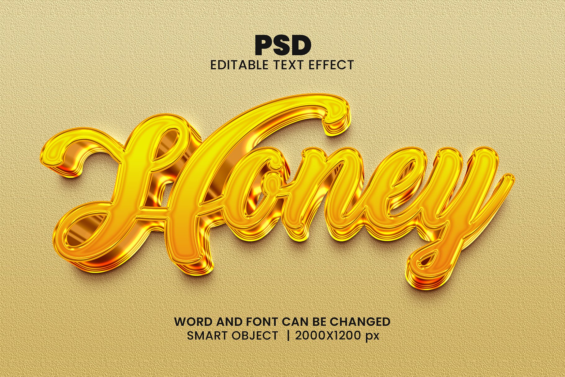 Honey 3d Editable Text Effect Stylecover image.