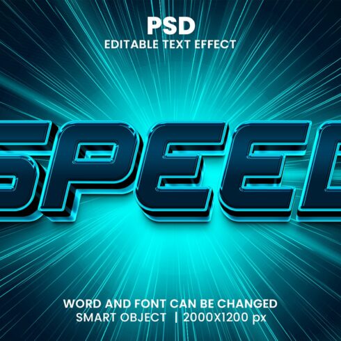 Speed 3d Editable Psd Text Effectcover image.