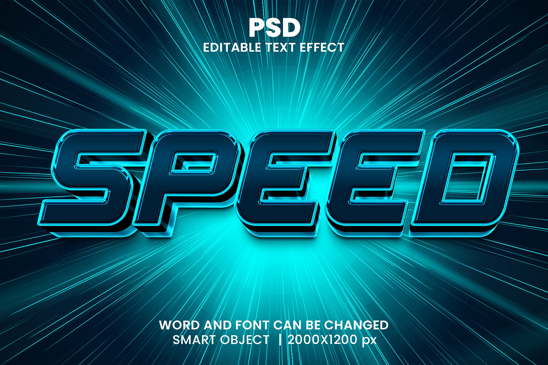 Speed 3d Editable Psd Text Effectcover image.