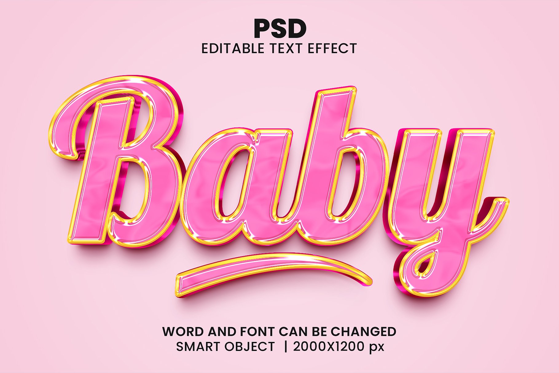 Baby 3d Editable Psd Text Effectcover image.