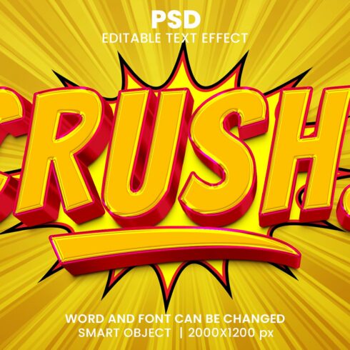 Crush 3d editable text effectcover image.