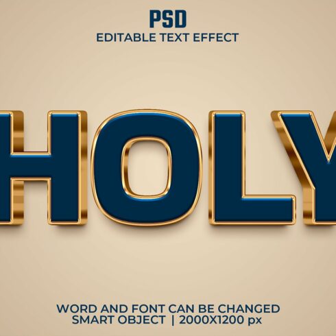 Holy luxury 3d Editable Text Effectcover image.