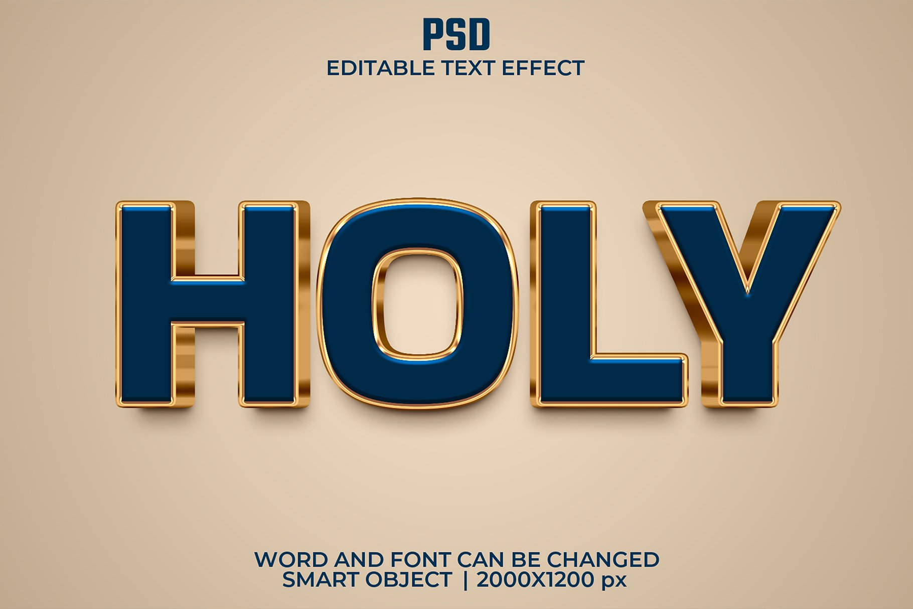 Holy luxury 3d Editable Text Effectcover image.